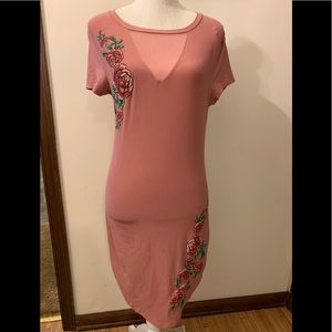Dusty Rose soft t-shirt dress